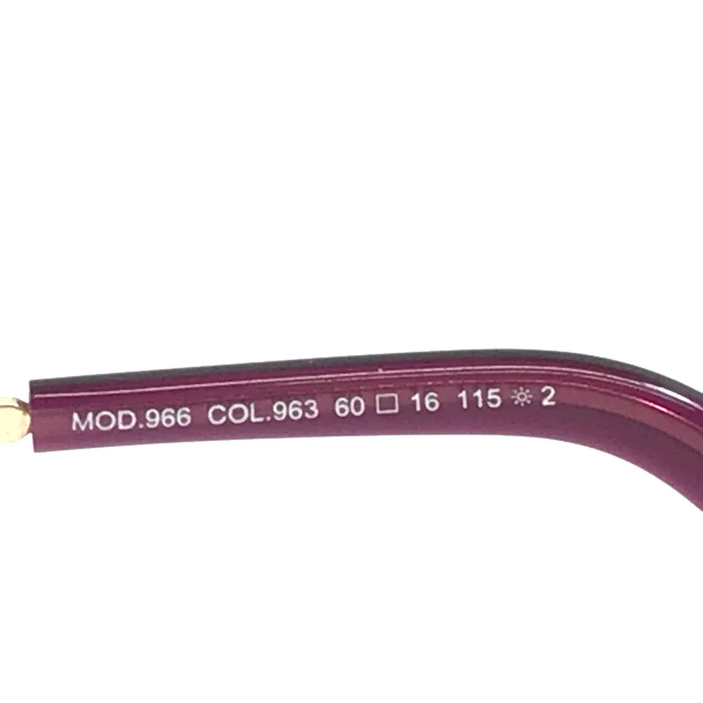 Cazal Sunglasses MOD.966 COL.963 Purple Gold Rectangle Frames with Purple Lenses